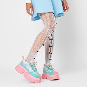 KOI footwear - INFINITY ZONE CHUNKY TRAINERS - PINK/blue holographic dolls kill